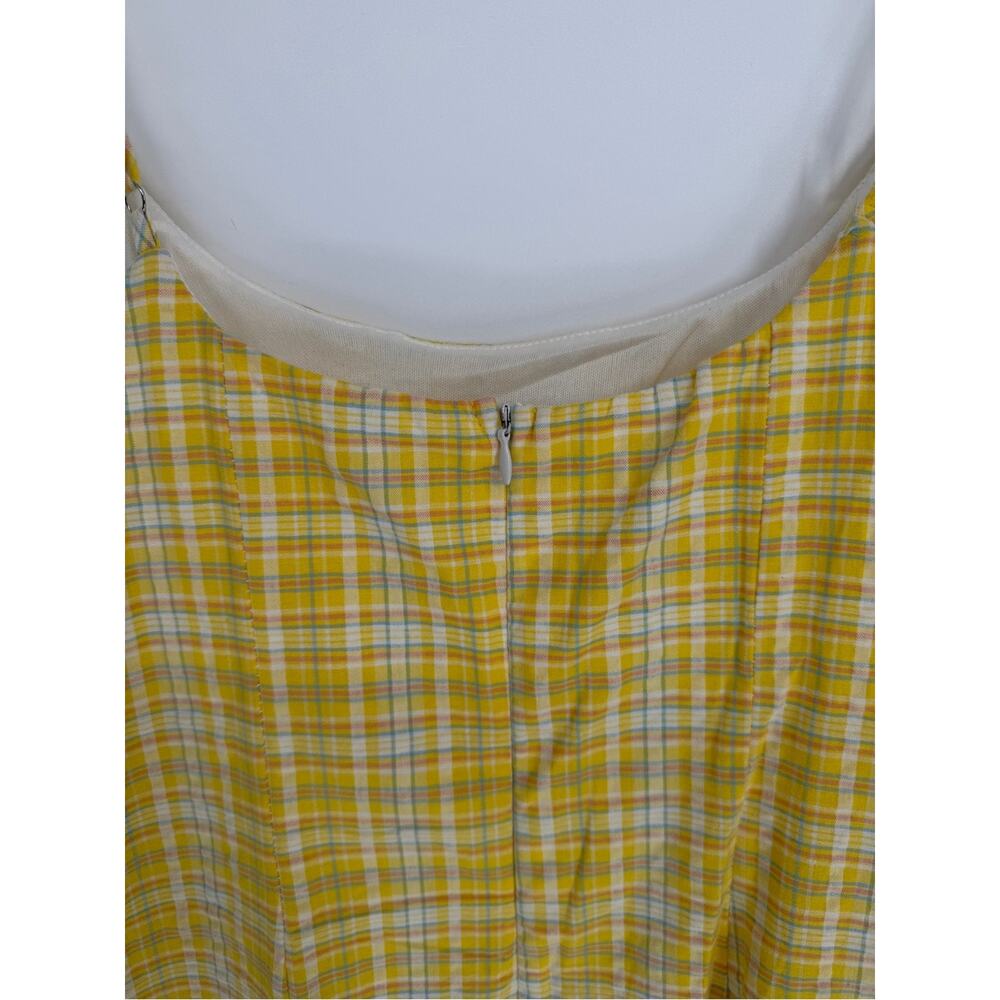 Altar'd State Yellow Plaid Cami Dress Miniature Slip Womens - M - Picture 8 of 11